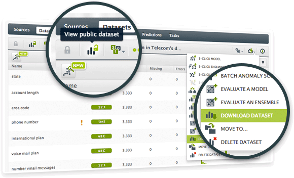 Image of Download datasets bought in the Gallery
